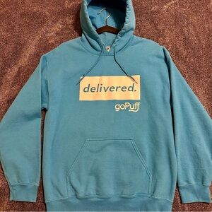 GoPuff electric blue Hoodie for Men feat original GoPuff logo, limited run print
